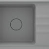 Deante MOMI Granitspüle 82 x 50 cm mit Abtropfbereich und Schneidebrett Grau Metallic