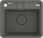 Deante MOMI Granitspüle mit tiefem Becken, Automatik-Stöpsel & Schneidebrett Anthrazit Metallic