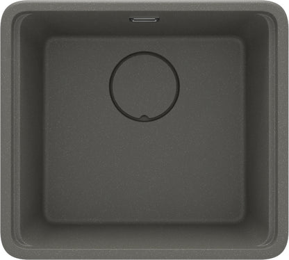 Deante MOMI Granitspüle mit tiefem Becken und Schneidebrett Anthrazit Metallic