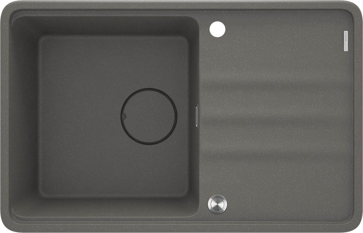 Deante MOMI Granitspüle 78 x 50 cm mit Abtropfbereich und Schneidebrett Anthrazit Metallic