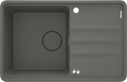 Deante MOMI Granitspüle 78 x 50 cm mit Abtropfbereich und Schneidebrett Anthrazit Metallic