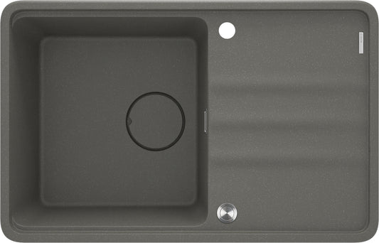 Deante MOMI Granitspüle 78 x 50 cm mit Abtropfbereich und Schneidebrett Anthrazit Metallic