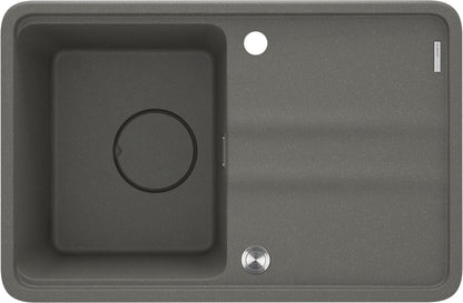 Deante MOMI Granitspüle 67 x 44 cm mit Abtropfbereich und Schneidebrett Anthrazit Metallic