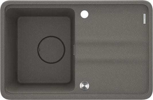 Deante MOMI Granitspüle 67 x 44 cm mit Abtropfbereich und Schneidebrett Anthrazit Metallic