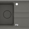 Deante MOMI Granitspüle 67 x 44 cm mit Abtropfbereich und Schneidebrett Anthrazit Metallic