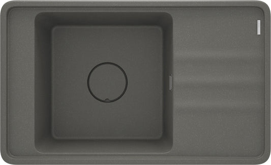 Deante MOMI Granitspüle 82 x 50 cm mit Abtropfbereich und Schneidebrett Anthrazit Metallic