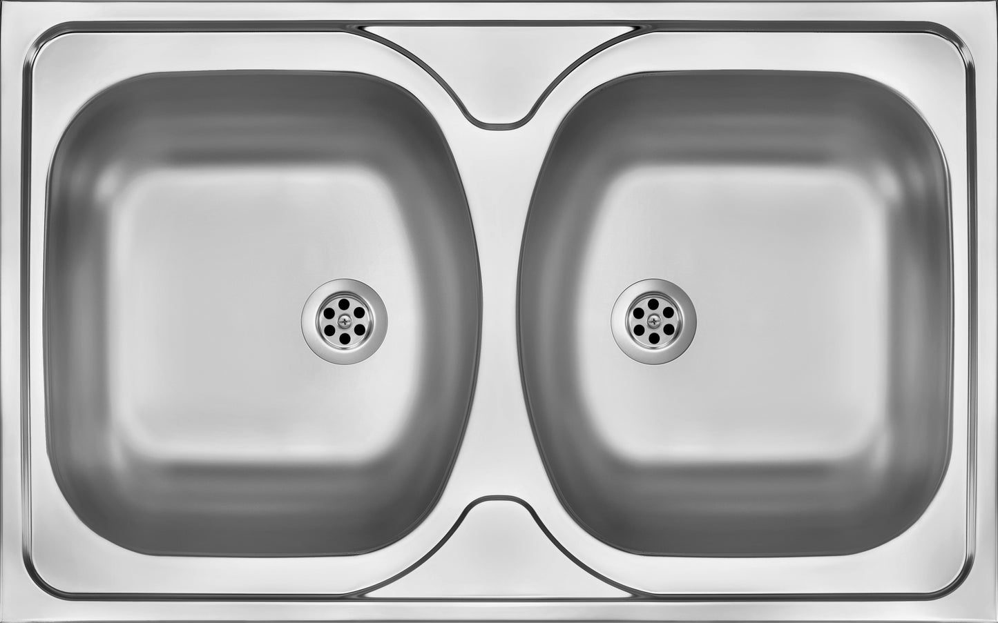 Deante TANGO Aufsatzspüle aus Edelstahl 2-Becken 80 x 50 x 14 cm rechteckig Stahl gebürstet