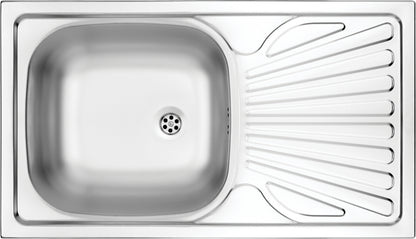 Deante TECHNO Edelstahl-Küchenspüle mit Abtropffläche 1-Becken 76 x 43,5 cm Dekor-Oberfläche