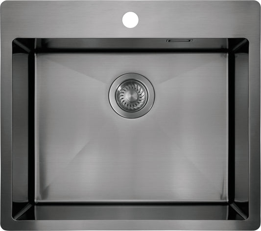 Deante OLFATO Edelstahlspüle 55 x 50 cm 1-Becken rechteckig inkl. Siphon Titanium