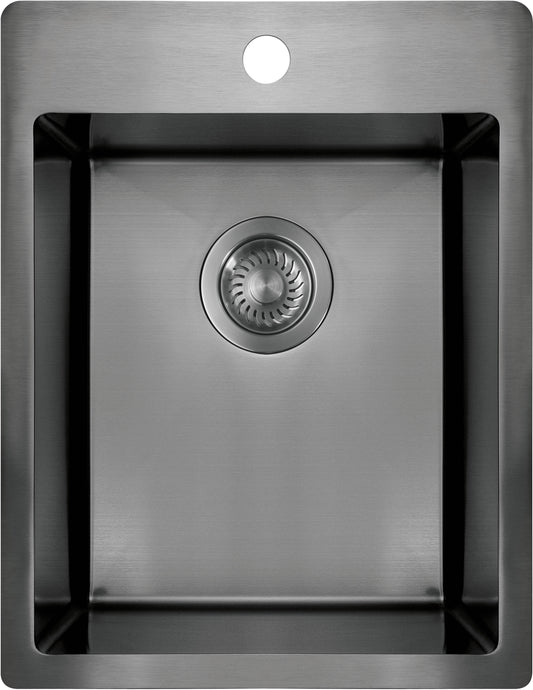 Deante OLFATO Edelstahlspüle 39 x 50 cm 1-Becken rechteckig inkl. Siphon Titanium