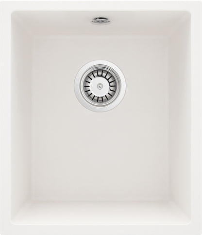 Deante CORDA Unterbau-Granitspüle 1-Becken 38 x 44 cm rechteckig schmal Alabaster