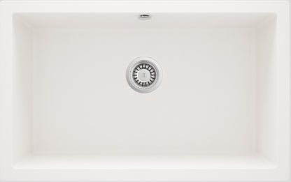 Deante CORDA Unterbau-Granitspüle 1-Becken 80 x 50 cm rechteckig breit Alabaster