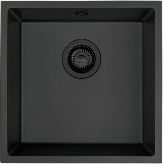 Deante CORDA Unterbau-Granitspüle 1-Becken 44 cm quadratisch Graphit Metallic