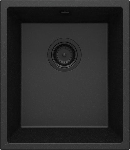 Deante CORDA Unterbau-Granitspüle 1-Becken 38 x 44 cm rechteckig schmal Graphit Metallic