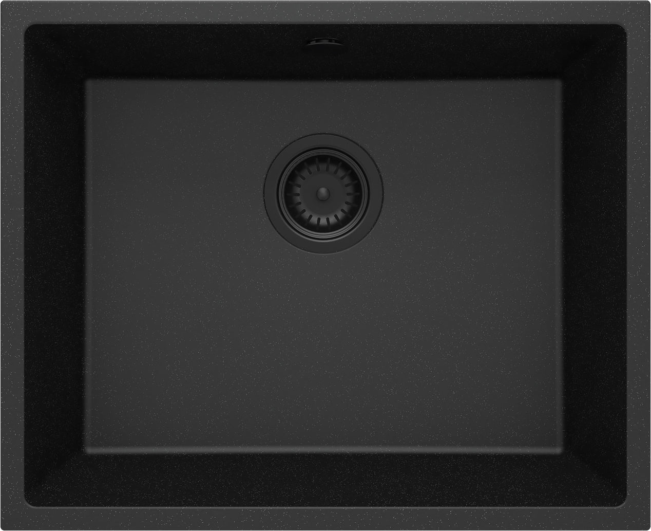 Deante CORDA Unterbau-Granitspüle 1-Becken 54 x 44 cm rechteckig Graphit Metallic