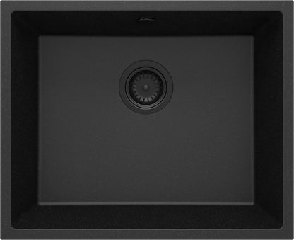 Deante CORDA Unterbau-Granitspüle 1-Becken 54 x 44 cm rechteckig Graphit Metallic