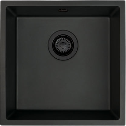 Deante CORDA Unterbau-Granitspüle 1-Becken 44 cm quadratisch Schwarz