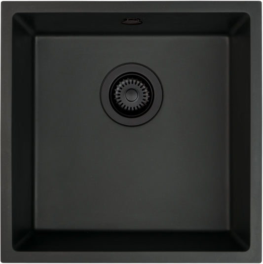 Deante CORDA Unterbau-Granitspüle 1-Becken 44 cm quadratisch Schwarz