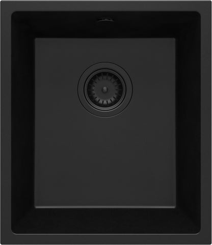 Deante CORDA Unterbau-Granitspüle 1-Becken 38 x 44 cm rechteckig schmal Schwarz