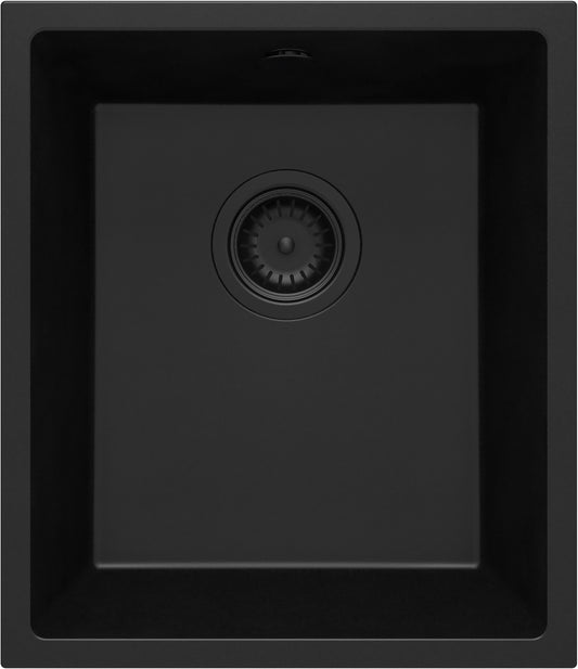 Deante CORDA Unterbau-Granitspüle 1-Becken 38 x 44 cm rechteckig schmal Schwarz