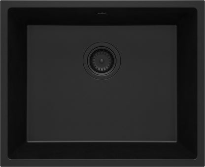 Deante CORDA Unterbau-Granitspüle 1-Becken 54 x 44 cm rechteckig Schwarz