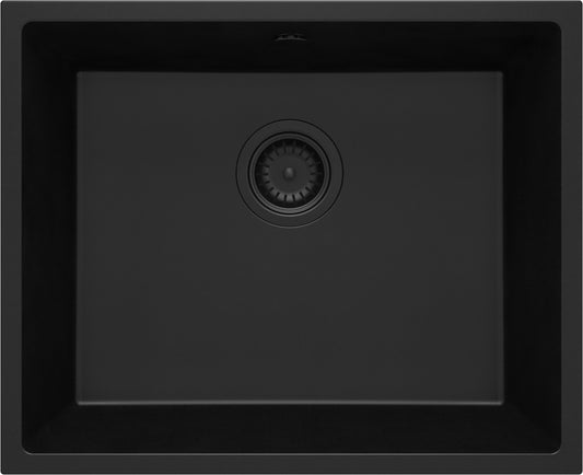 Deante CORDA Unterbau-Granitspüle 1-Becken 54 x 44 cm rechteckig Schwarz