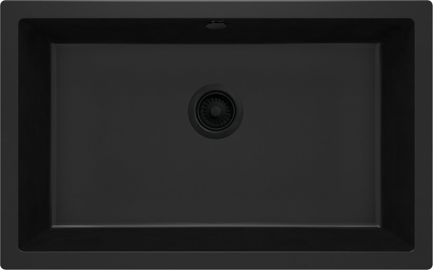 Deante CORDA Unterbau-Granitspüle 1-Becken 80 x 50 cm rechteckig breit Schwarz