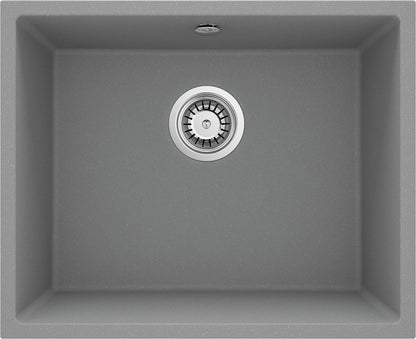 Deante CORDA Unterbau-Granitspüle 1-Becken 54 x 44 cm rechteckig Grau Metallic