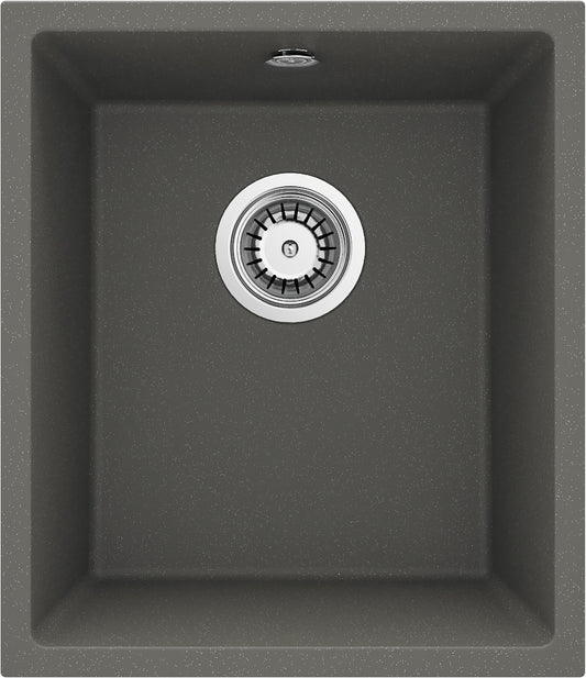 Deante CORDA Unterbau-Granitspüle 1-Becken 38 x 44 cm rechteckig schmal Anthrazit Metallic