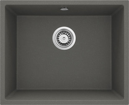 Deante CORDA Unterbau-Granitspüle 1-Becken 54 x 44 cm rechteckig Anthrazit Metallic