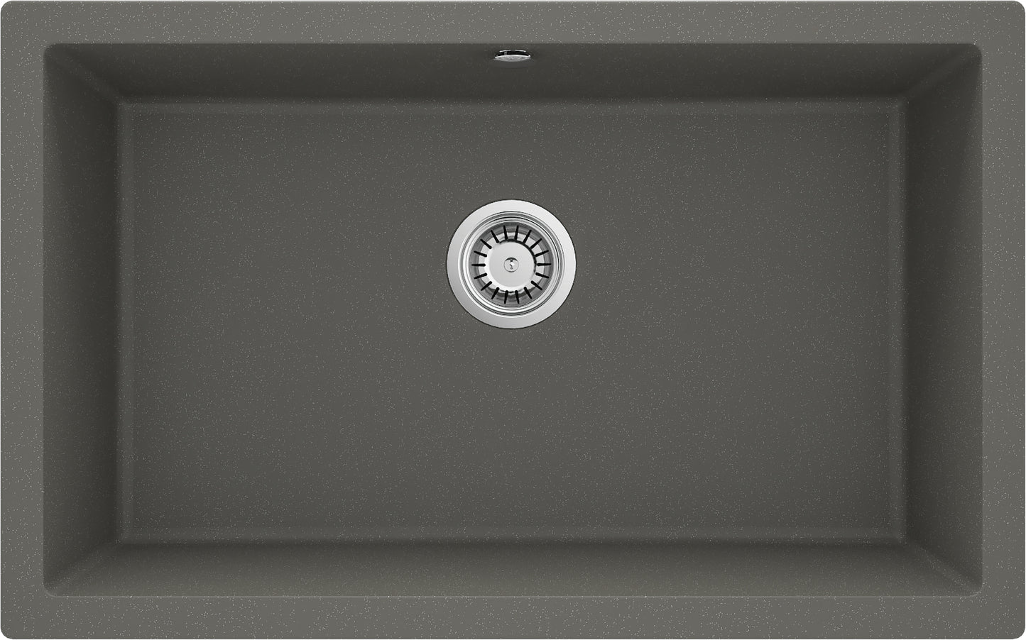 Deante CORDA Unterbau-Granitspüle 1-Becken 80 x 50 cm rechteckig breit Anthrazit Metallic
