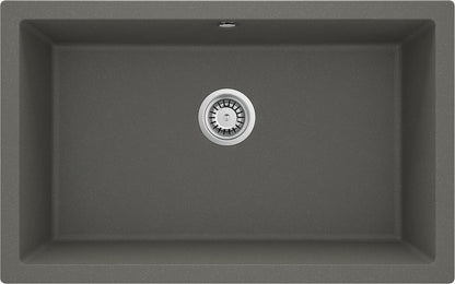 Deante CORDA Unterbau-Granitspüle 1-Becken 80 x 50 cm rechteckig breit Anthrazit Metallic