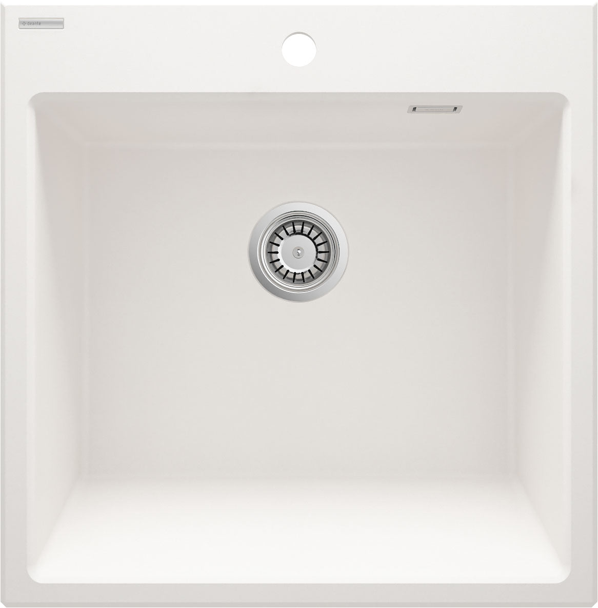 Deante ERIDAN Granit-Spülstein 60 x 61 cm 1-Becken automatische Abflusssperre Alabaster
