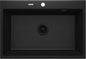 Deante ERIDAN Granitspüle 70 x 52 cm 1-Becken mit automatischer Abflusssperre Schwarz