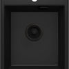 Deante ERIDAN Granitspüle 40 x 50 cm 1-Becken mit automatischer Abflusssperre Schwarz