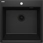 Deante ERIDAN Granit-Spülstein 60 x 61 cm 1-Becken automatische Abflusssperre Schwarz