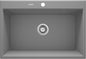 Deante ERIDAN Granitspüle 70 x 52 cm 1-Becken mit automatischer Abflusssperre Grau Metallic