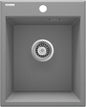 Deante ERIDAN Granitspüle 40 x 50 cm 1-Becken mit automatischer Abflusssperre Grau Metallic
