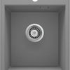 Deante ERIDAN Granitspüle 40 x 50 cm 1-Becken mit automatischer Abflusssperre Grau Metallic