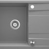 Deante ERIDAN Granitspüle 86 x 50 cm mit Abtropffläche und Siphon-Knopf Grau Metallic