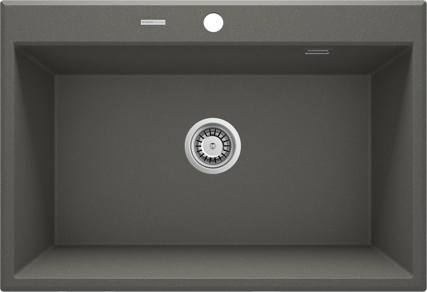 Deante ERIDAN Granitspüle 70 x 52 cm 1-Becken mit automatischer Abflusssperre Anthrazit Metallic