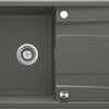 Deante ERIDAN Granitspüle 100 x 52 cm mit Abtropffläche und Siphon-Knopf Anthrazit Metallic