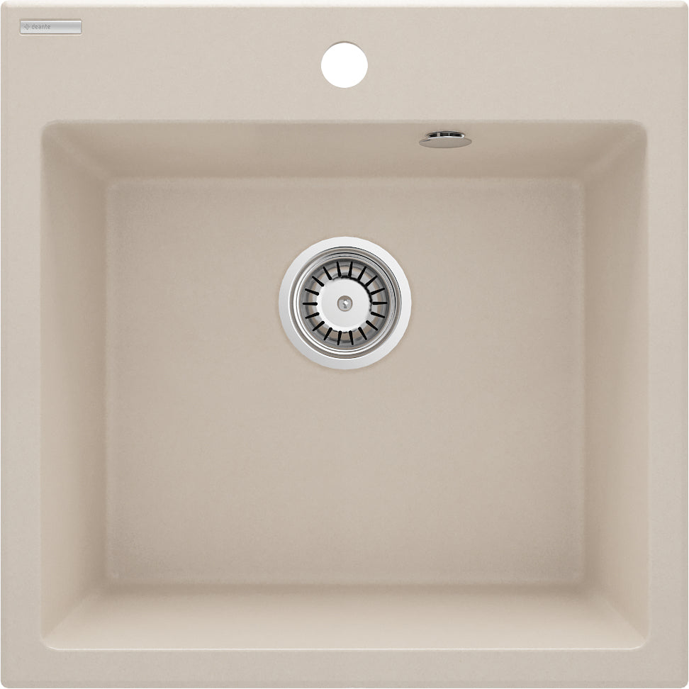 Deante EVORA Granitspüle 50 x 50 cm 1-Becken quadratisch hydrophob Beige