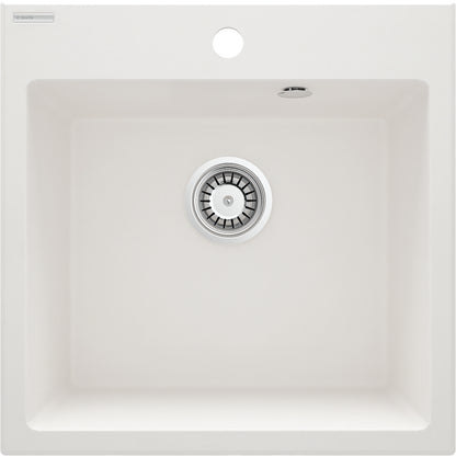 Deante EVORA Granitspüle 50 x 50 cm 1-Becken quadratisch hydrophob Alabaster