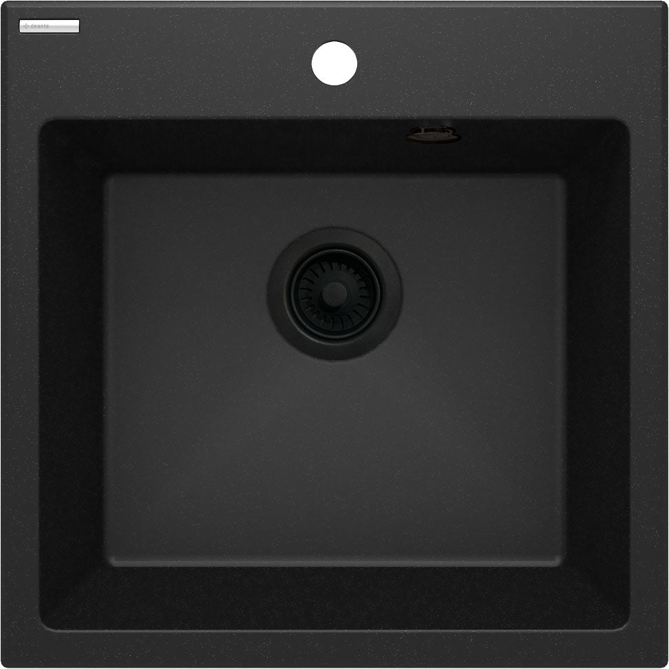 Deante EVORA Granitspüle 50 x 50 cm 1-Becken quadratisch hydrophob Graphit Metallic