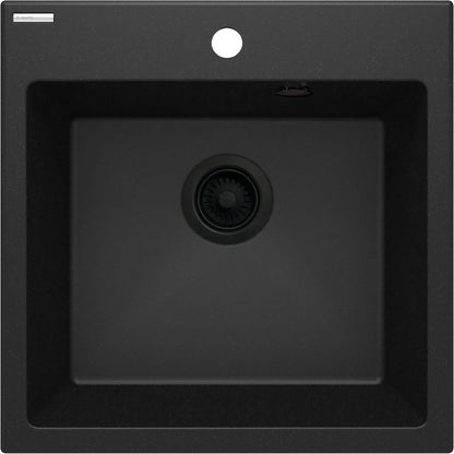 Deante EVORA Granitspüle 50 x 50 cm 1-Becken quadratisch hydrophob Graphit Metallic