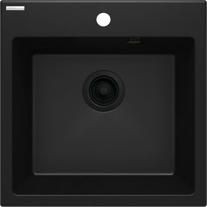Deante EVORA Granitspüle 50 x 50 cm 1-Becken quadratisch hydrophob Schwarz