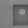 Deante EVORA Granit-Küchenspüle mit Abtropffläche 76 x 50 cm links Grau Metallic