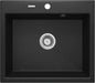 Deante ANDANTE Granitspüle 60 x 52 cm 1-Becken rechteckig mit Raumsparsiphon Graphit