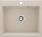 Deante ANDANTE Granitspüle 60 x 52 cm 1-Becken rechteckig mit Raumsparsiphon Beige